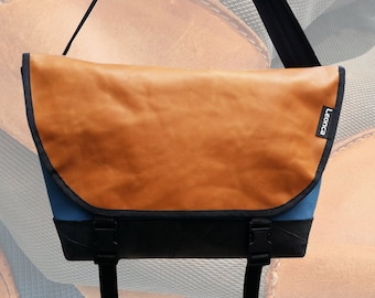 Upcycled Messenger Bag Gymnastic Mat & Leather