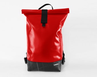 Upcycled Backpack Tarpaulin red