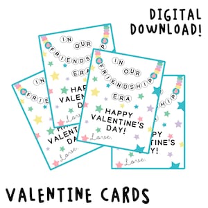 Valentijnskaarten uit vriendschapstijdperk - DIGITALE DOWNLOAD, Valentijnskaarten klaslokaal, downloaden en afdrukken