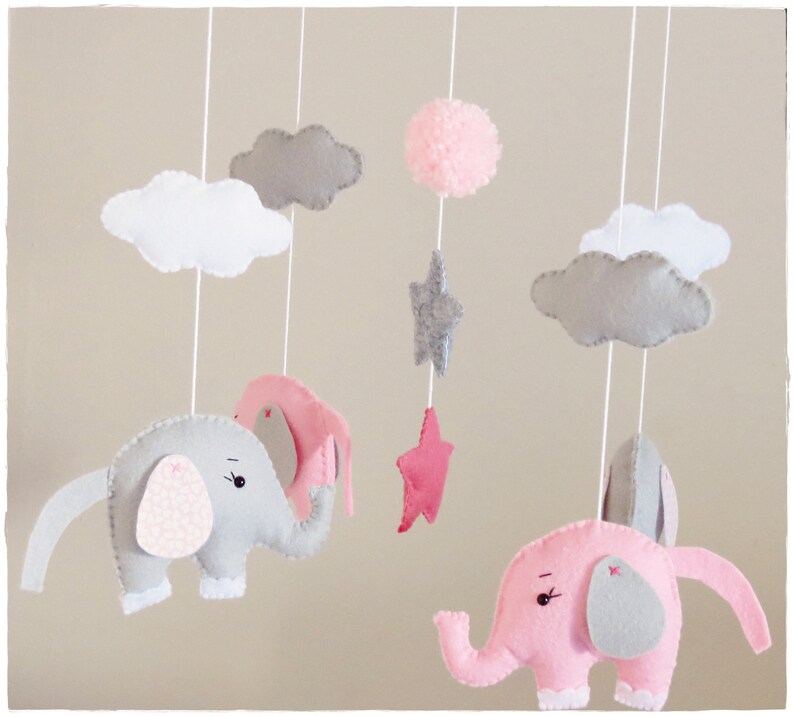 Elephants Baby Crib Mobile Elephants Mobile Nursery Etsy