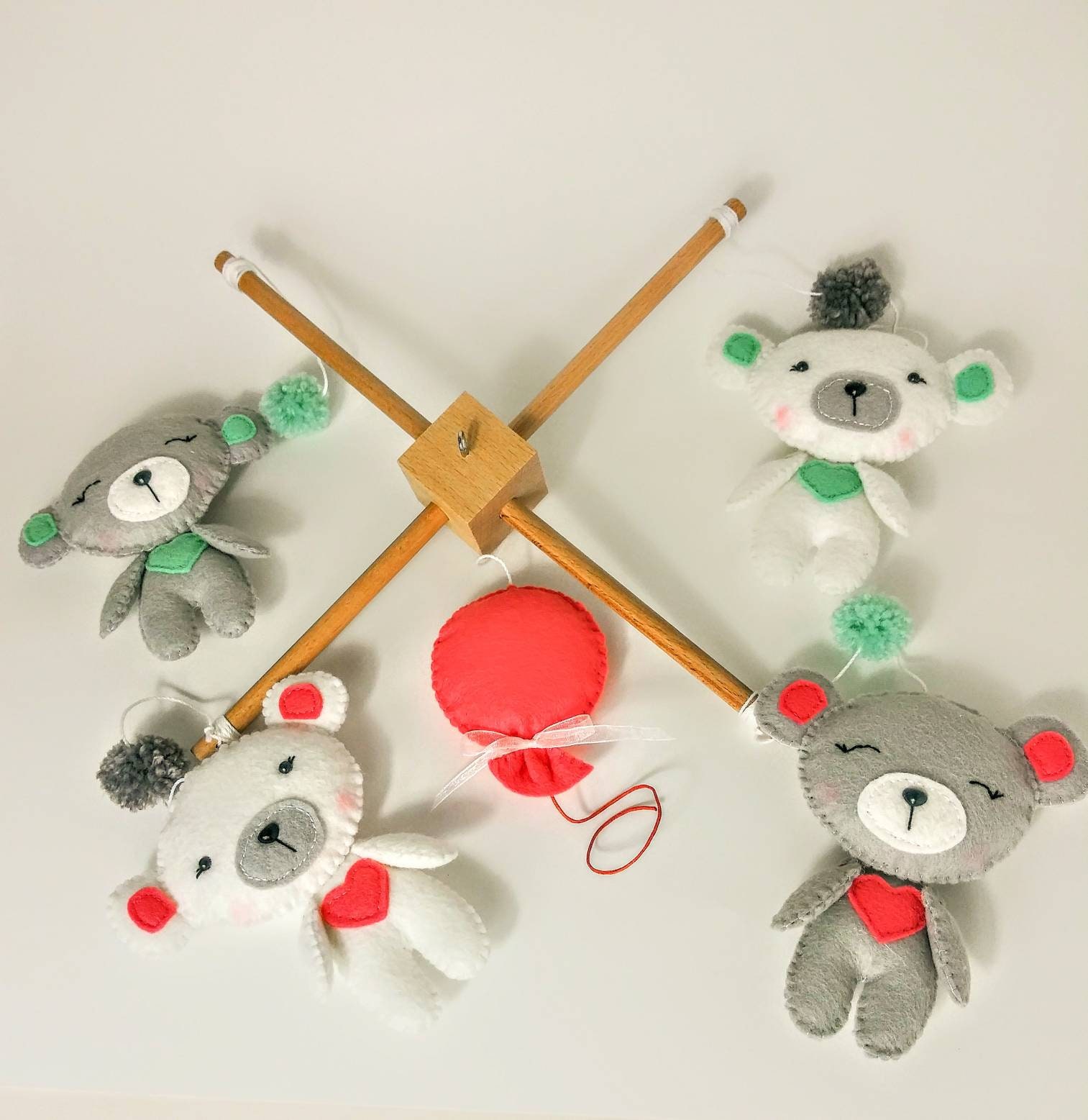 Teddy Bear Crib Mobile, Baby Girl Mobile, Crib Mobile, Baby Girl Room