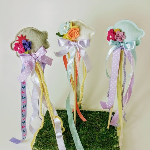 Fairy Wand Cloud Wand Felt Party Favor Wands Cloud Wand Fairy Princess Wand Kids Play Wand Fairy Godmother Wand Fairy Accesory Cloud Etsy