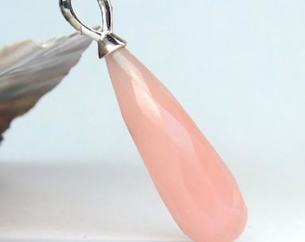 Pink Opal Pendant 925 Sterling Silver