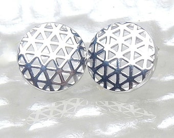 Flower of Life... Earrings 925 Sterling Silver rhodium-plated