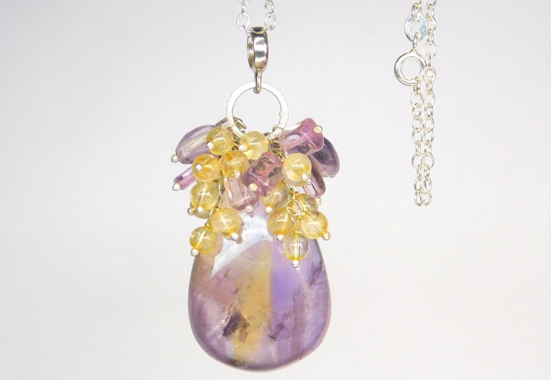 Ametrin Statement followers.... in stunning size and gemstone cascade 925 silver chain image 1