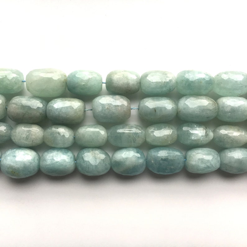 Natural Aquamarine Faceted Nuggets Genuines Semi-precious Gemstone Beads AA Grade 18x2516x22-25mm 15/'/'L
