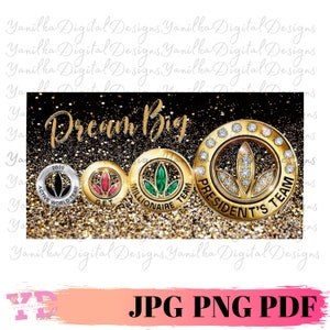 Dream Big Herbalife Pins Mug Art (SUBLIMATION NOT SVG)