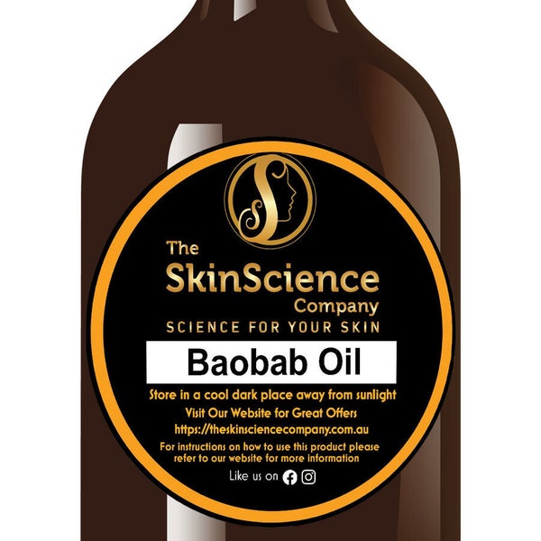 Organic Baobab Seed Oil 100% Pure Natural Undiluted Cold Pressed Carrier Oil