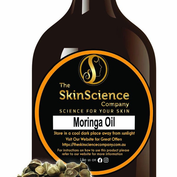 Pure Moringa Oil (Moringa Oleifera) 100% Natural Therapeutic Grade Cold Pressed