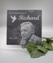 Slate incl. engraving as a memorial stone personalized with photo and desired text as grave decoration in different sizes 