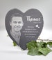 Slate heart incl. engraving as a memorial stone personalized with photo and desired text as grave decoration 