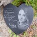 15 x 17 cm slate heart incl. engraving as memorial stone personalized with photo and desired text as grave decoration 