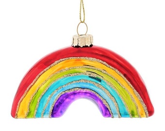 Regenbogen Weihnachtsbaumfigur aus Glas