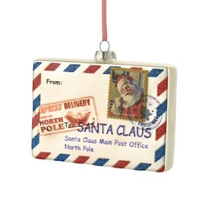 Figura de árbol de Navidad de cristal Carta a Papá Noel