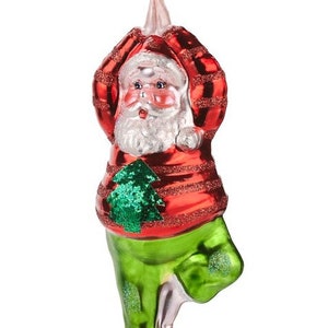 Yoga Santa Christmas tree figure made of glass tree