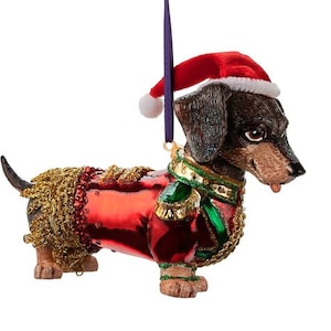 Teckel glazen kerstboomfiguur