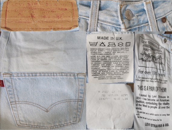 90's Levi Strauss & Co 501 Ultra Light Blue Stone… - image 9