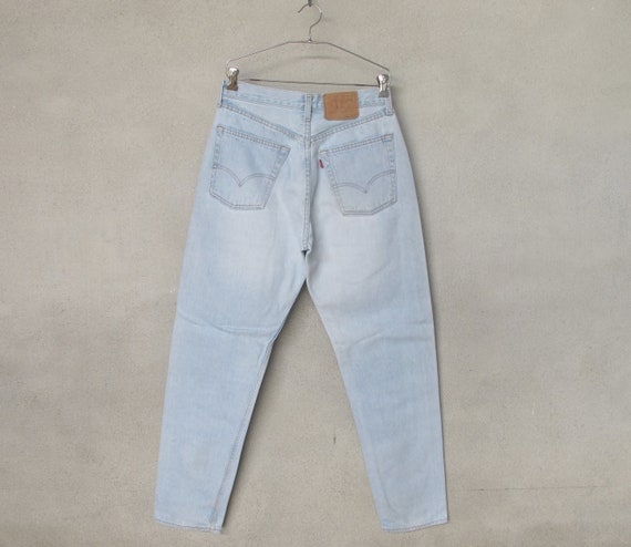 90's Levi Strauss & Co 501 Ultra Light Blue Stone… - image 4