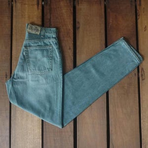 90&#39;s Levi Strauss Silver Tab Faded Green Straight Loose Jeans W28 Vintage Levis Silver Tab Hip Hop Denim Made In USA