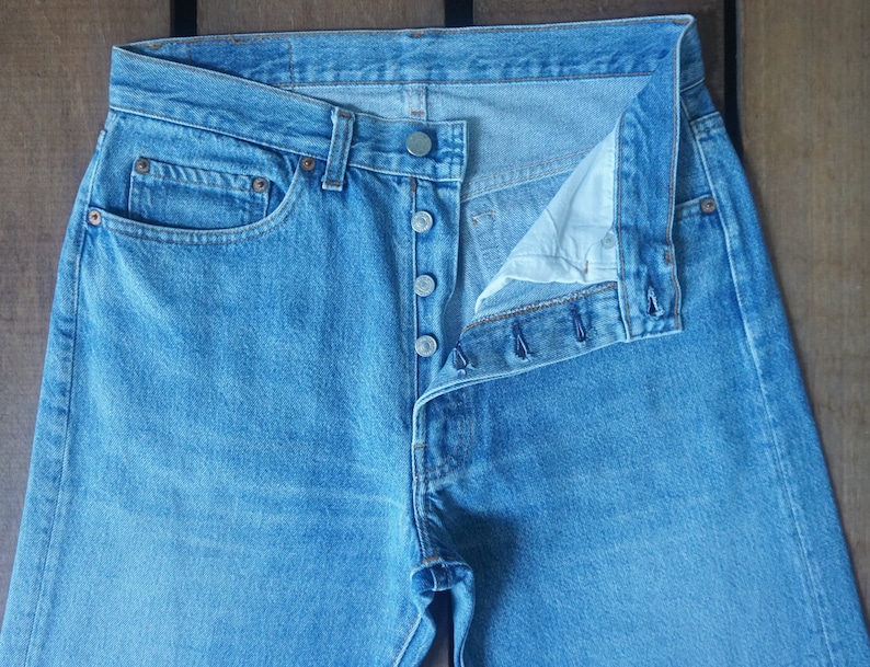 80s Vintage Levi's 501 Jeans: Faded Blue High Waist Denim (W29/30) - Etsy