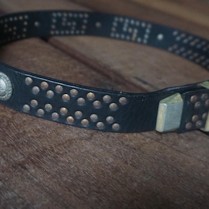 Vintage Gianni Versace Medusa Leather Stud Belt - XS, Made in Italy