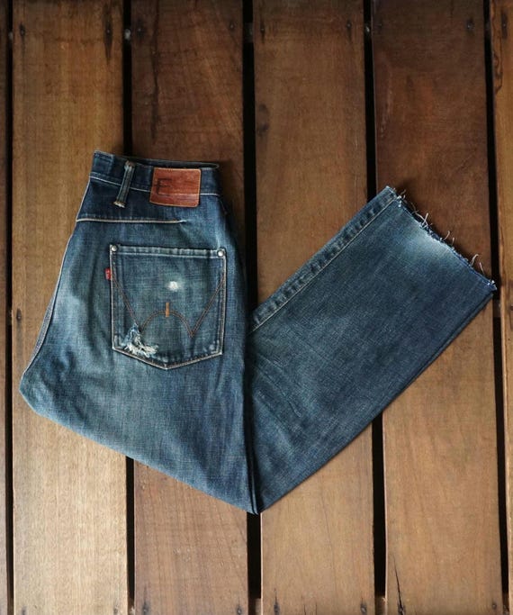 Vintage Edwin E Function Jeans: Faded Blue Denim,… - image 1