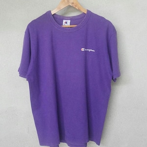 Champion vintage T-shirt violet foncé homme grand T-shirt champion des années 90 Made in USA à point unique