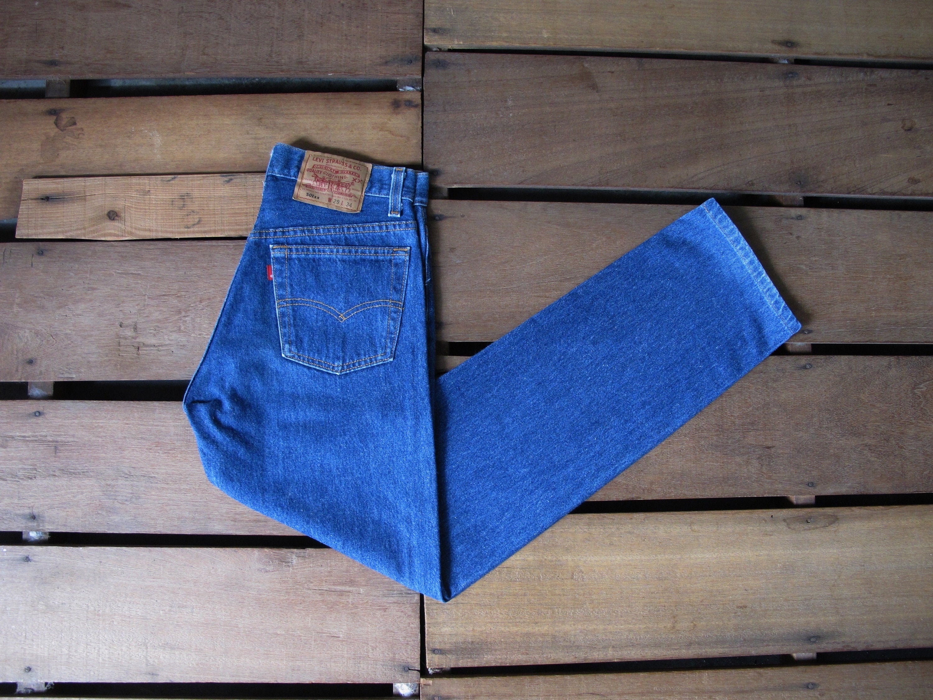 90s Levi Strauss \u0026 Co 501xx Dark Blue Straight Leg Jeans Men | Etsy New  Zealand