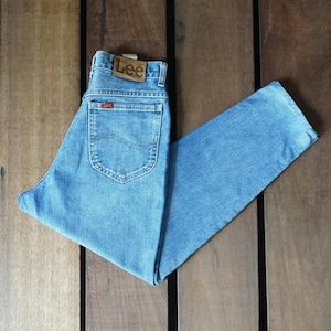 90&#39;s Lee High Waist Faded Blue Tapered Leg Jeans W24 Vintage Miss Lee Rider High Rise Mom Jeans Size 24