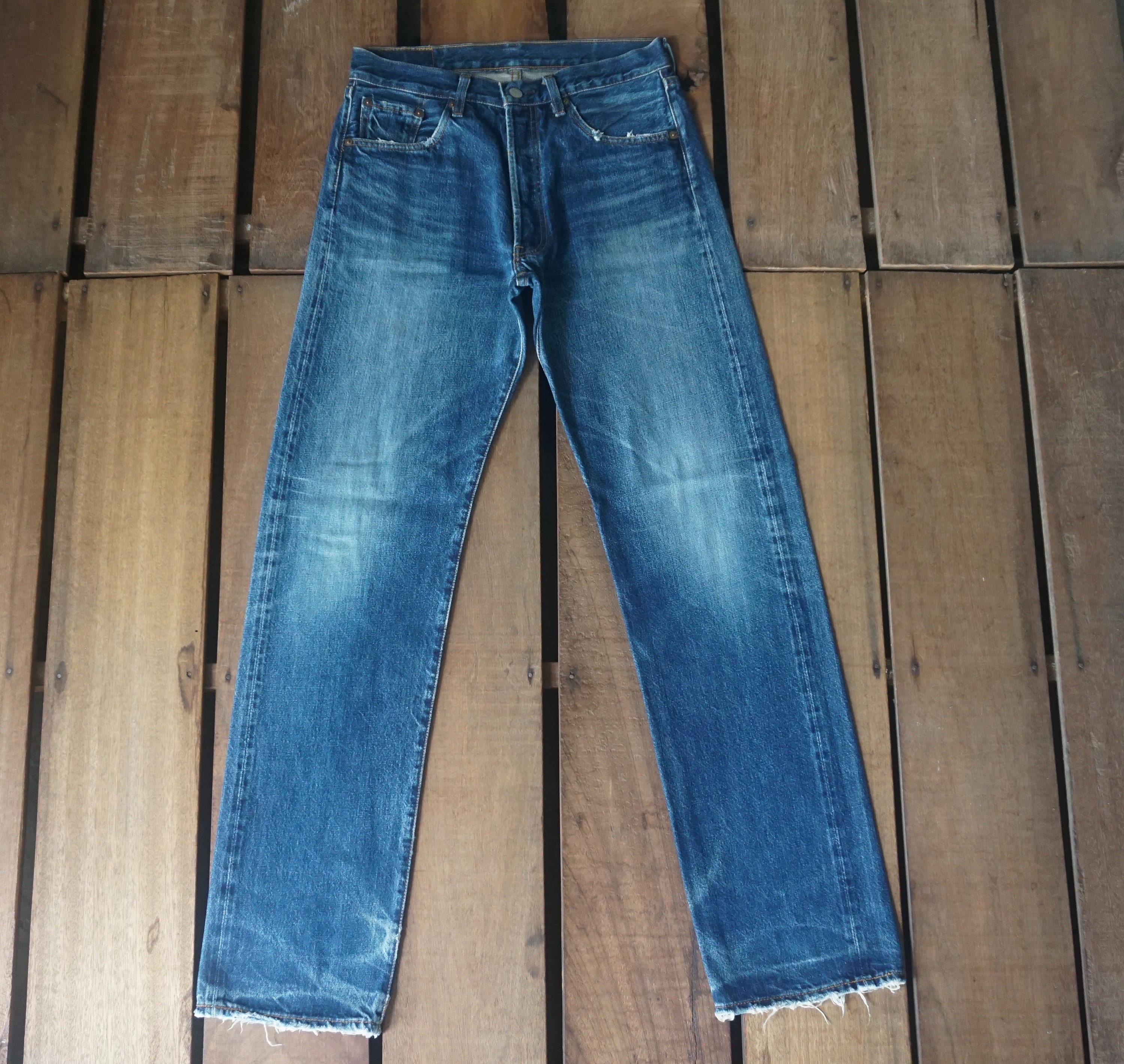 90's Distress Levi Strauss & Co 501 Redline Faded Dark Blue