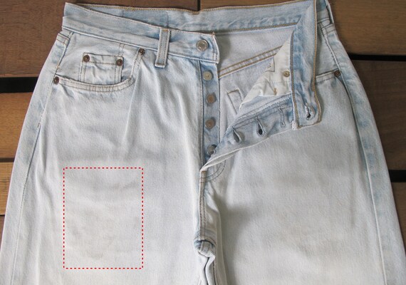 90's Levi Strauss & Co 501 Ultra Light Blue Stone… - image 6