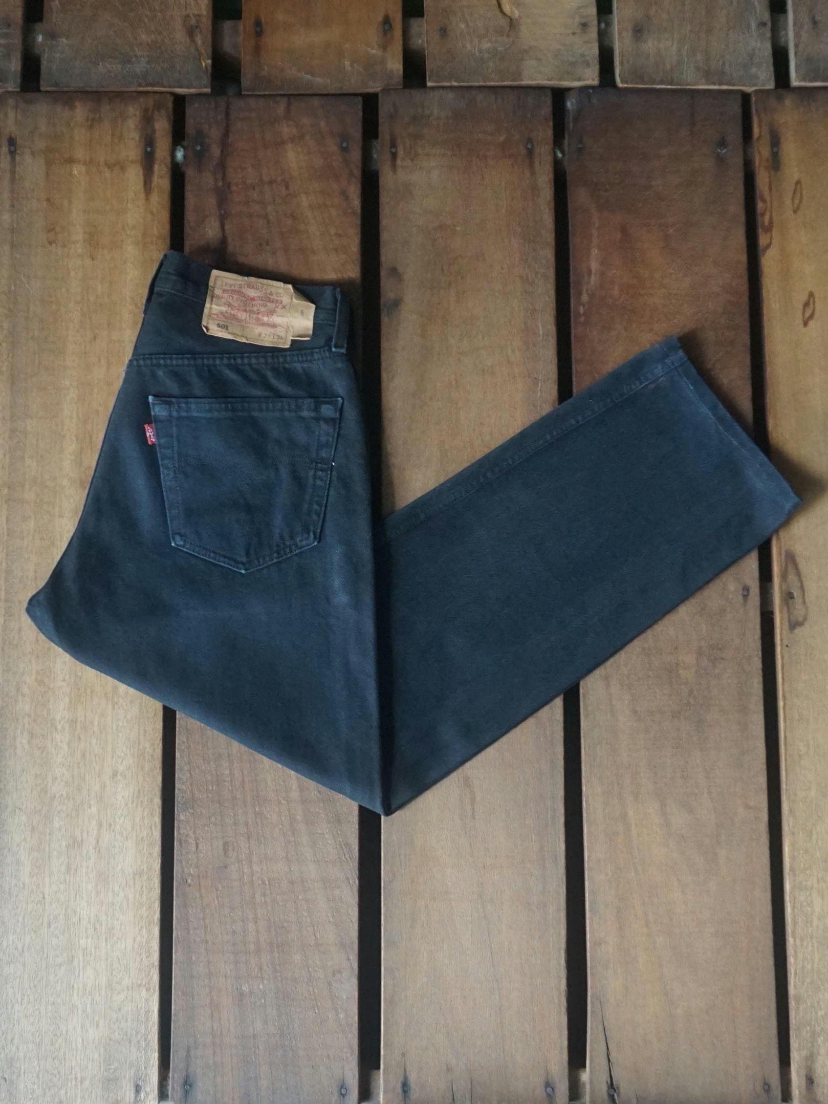 Levi's 501 Jeans Homme Kaki, Taille W32 L34 - Made In USA - Vintage
