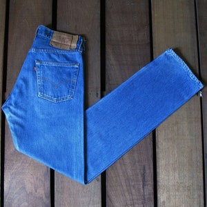 90s Vintage Levi&#39;s 501 Jeans: High Waist Light Blue Denim, Made in USA (W27)