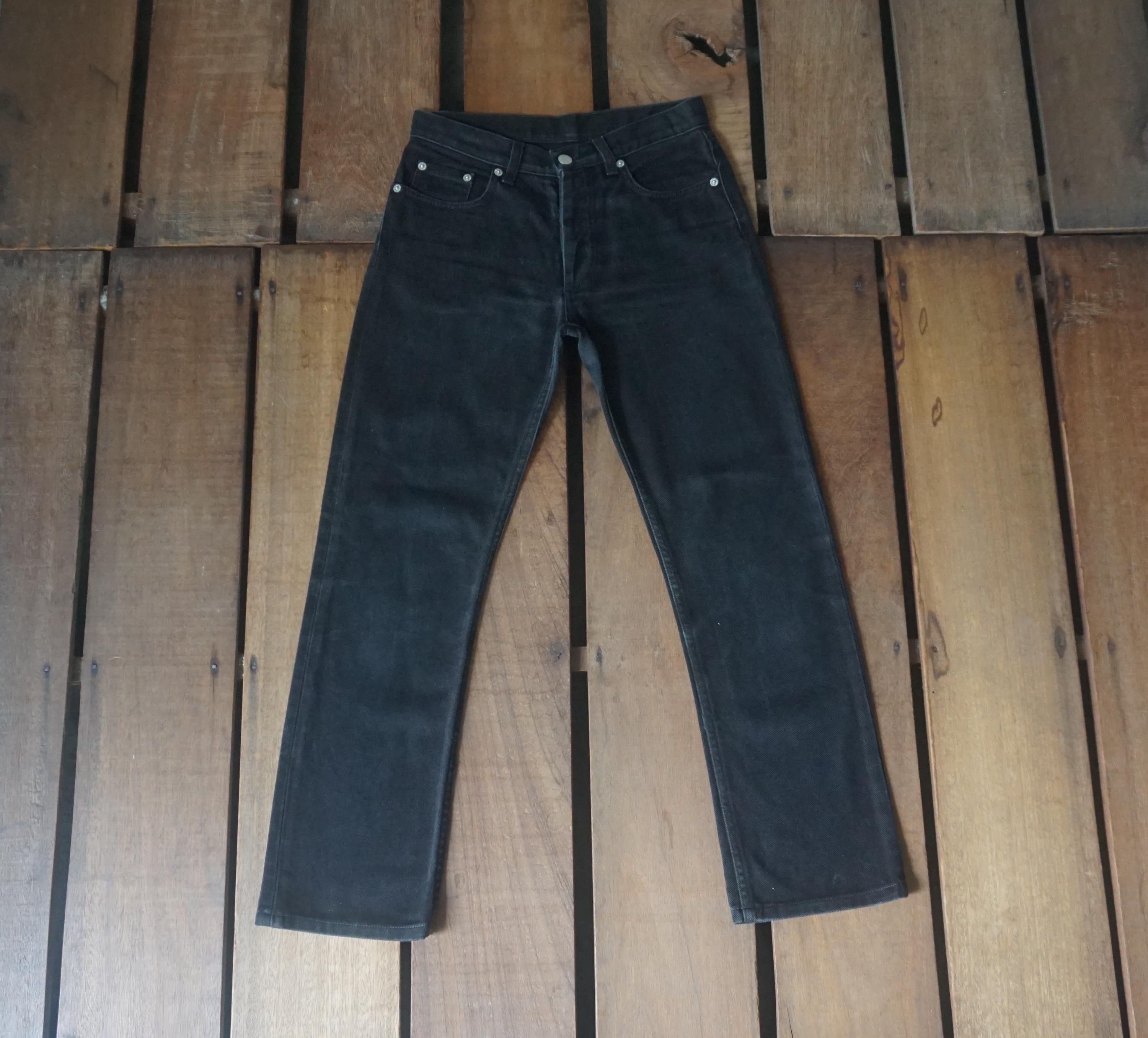 90s Helmut Lang Black Denim Jeans - Straight Leg Vintage Made in 