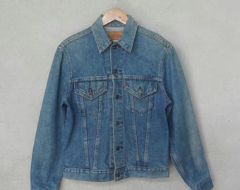 Vintage 80's 90's Rare Levi's Silvertab Sherpa Denim Bomber Jacket