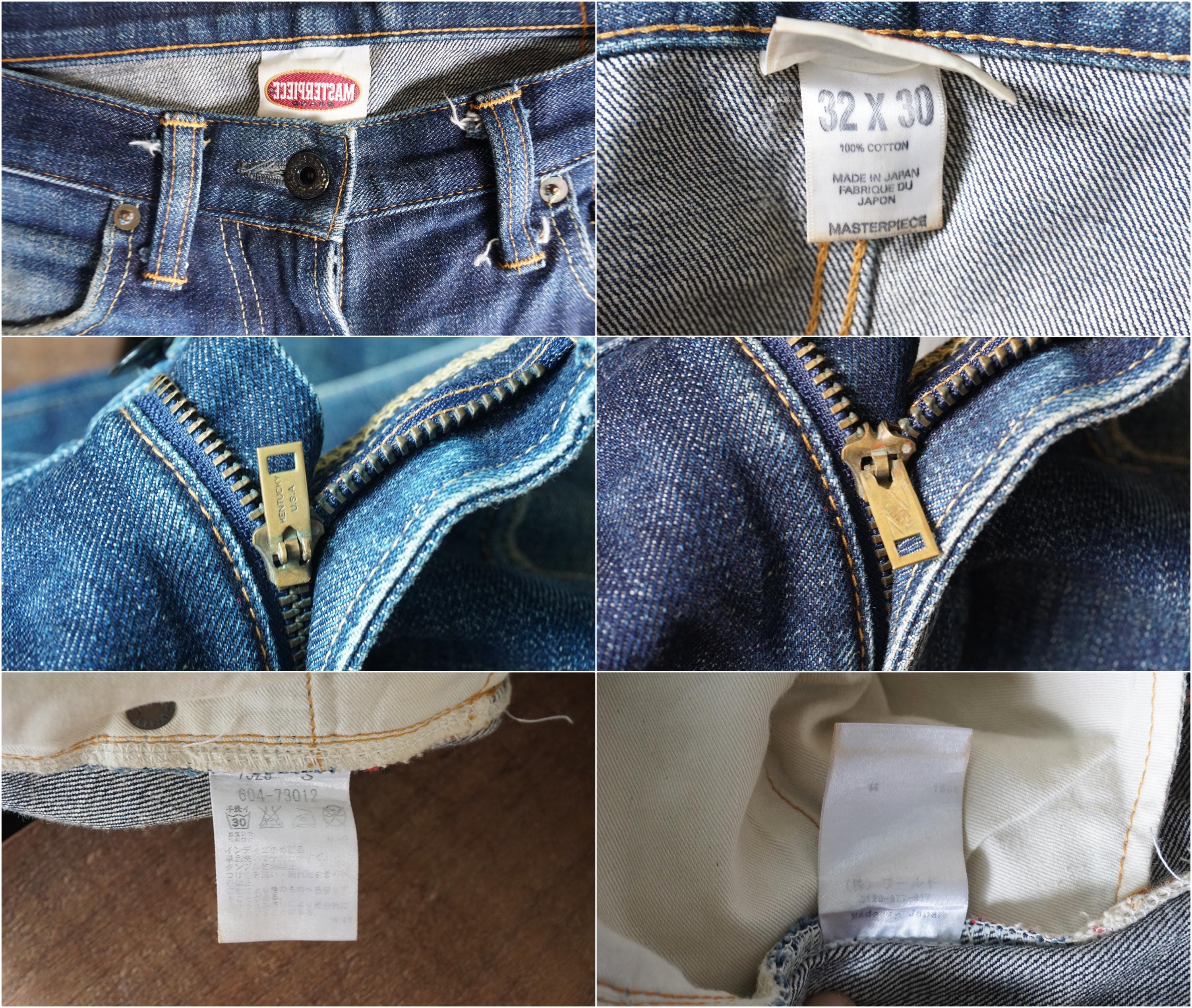 Vintage 90s Masterpiece Selvedge Denim Jeans: Faded Indigo, Made 