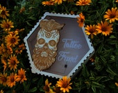 Adult Tattoo Fund Wooden Sugar Skull Man with Beard Personalized Large Money box