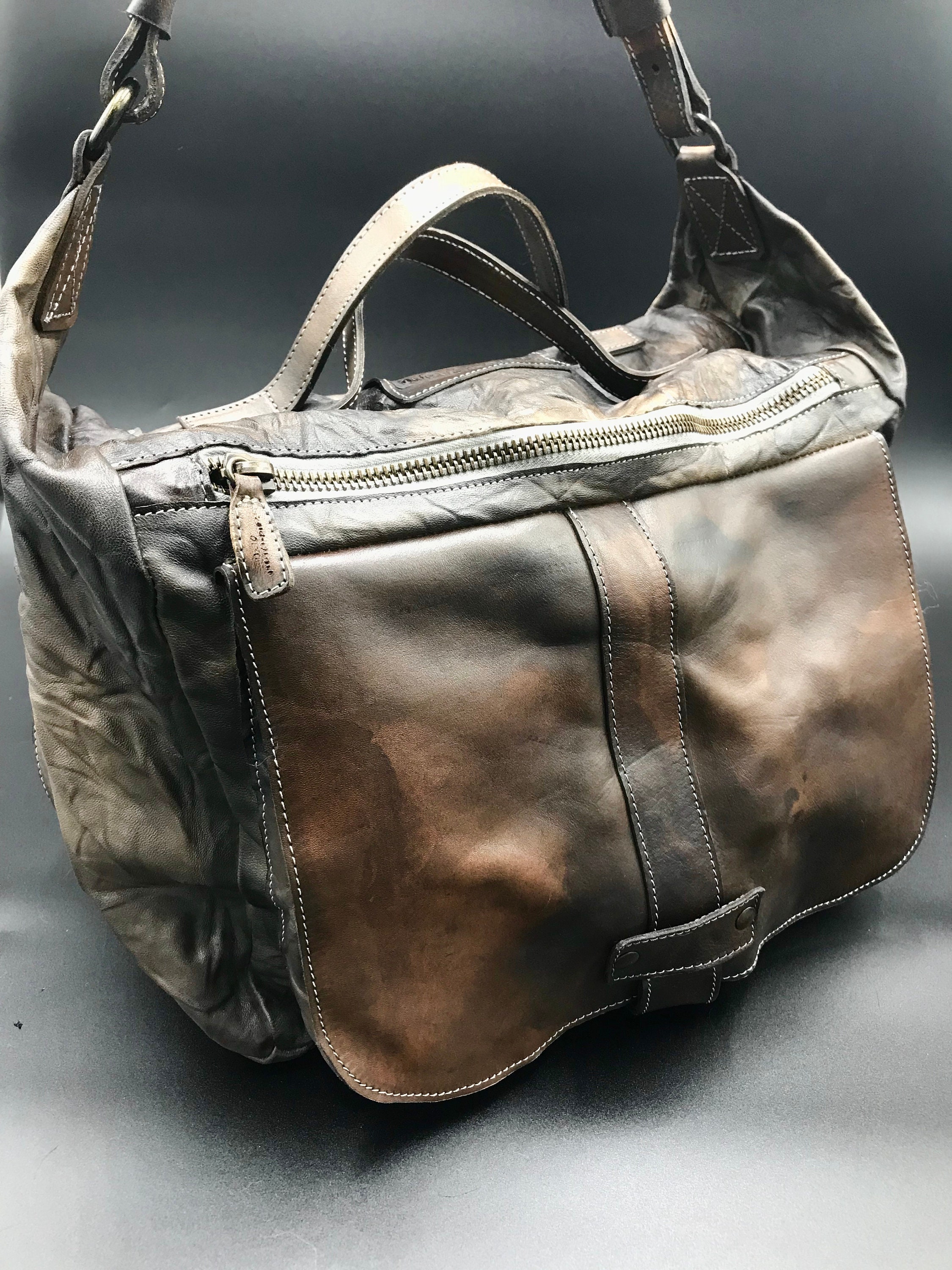 Italian leather handbag shoulder messenger bag made in Italy Etsy