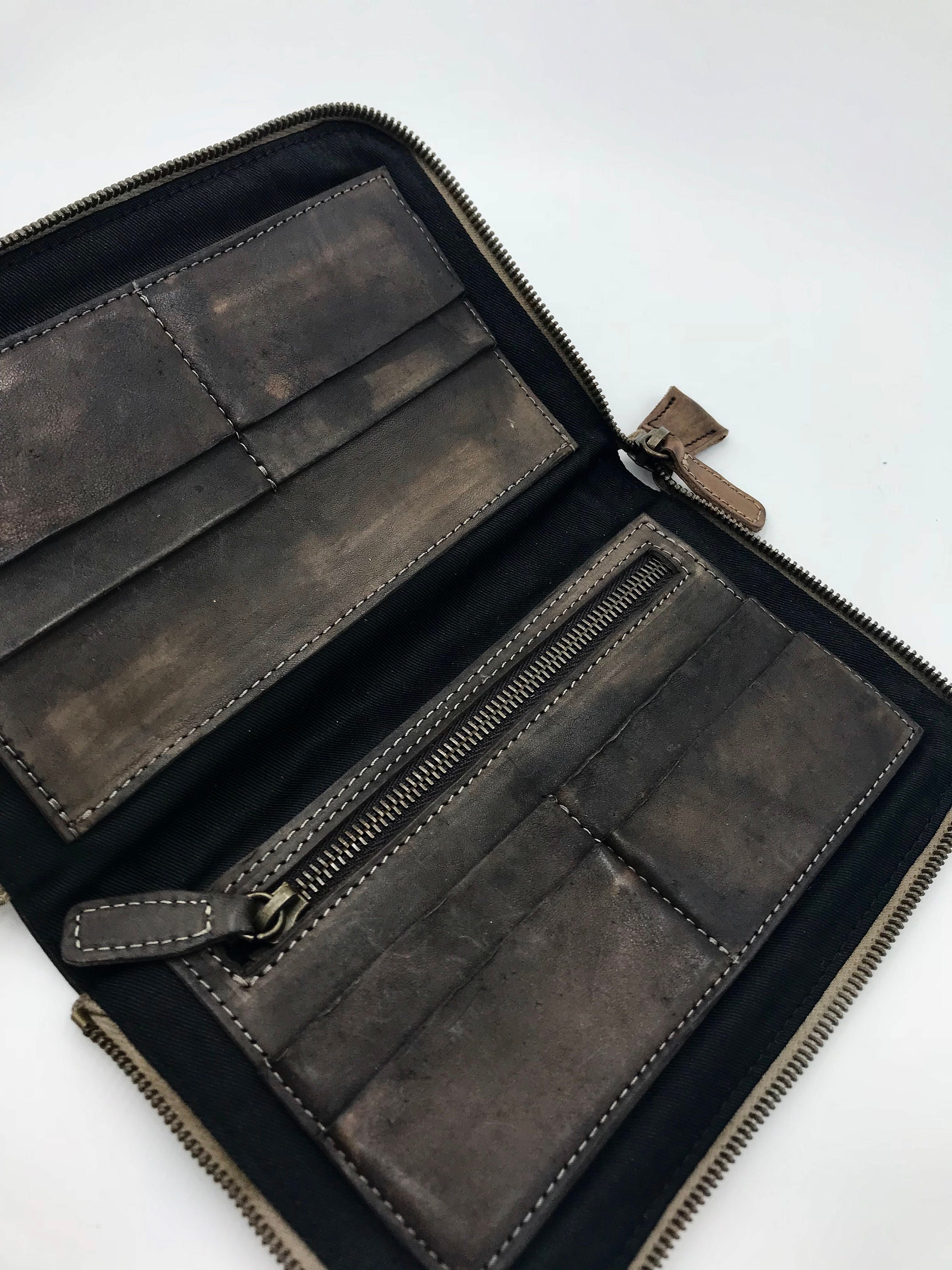 Italian leather over sized wallet made in Italy handmade Etsy