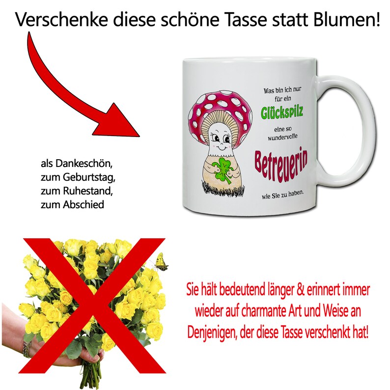 Geschenk Betreuerin Tasse Mit Spruch Was Bin Ich Für Ein Glückspilz