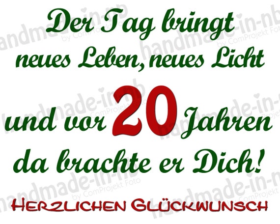 Tassekeramiktasse 20 Geburtstag Mit Spruch