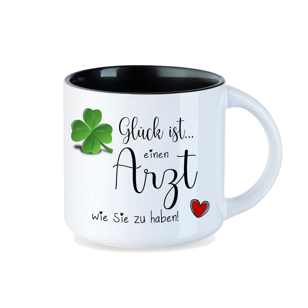 Geschenk Arzt Tasse BIG mit Spruch Glück ist Dankeschön Arzt