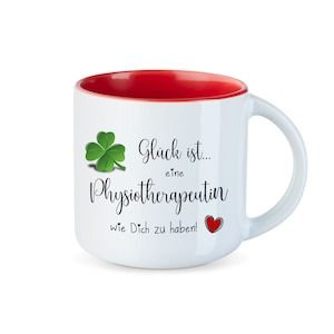Geschenk Physiotherapeutin Tasse BIG mit Spruch Glück ist ... Dankeschön Physiotherapie, Abschied Therapie, beste Physiotherapeutin