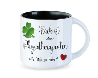 Geschenk Physiotherapeut Tasse BIG mit Spruch Glück ist ... Dankeschön Physiotherapie, Abschied Therapie, bester Physiotherapeut