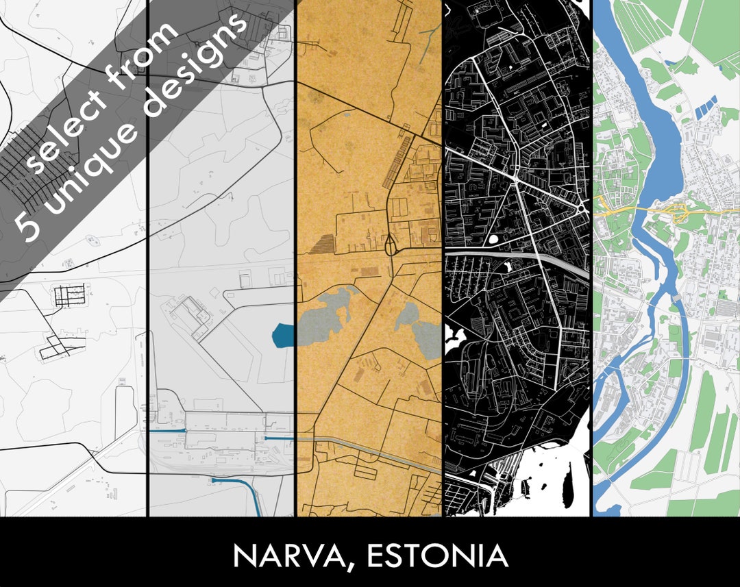 NARVA Map, City Poster, Narva Kaart, Digital Download, Ready for Print