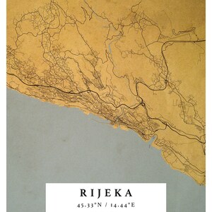 RIJEKA Map, City Poster, Croatia, Karta Rijeke, Map of Rijeka, Digital ...