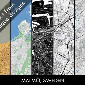 MALMÖ Map, City Poster, Sweden, Malmö karta, Map of Malmö, Digital Download, Ready for Print, Malmö Gift, Malmö Wall Art, Malmö Streets