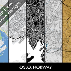 OSLO kaart, stadsposter, Noorwegen, Oslo kart, kaart van Oslo, digitale download, klaar om af te drukken, cadeau, kunst aan de muur, straten van Oslo, stad Oslo, Oslo cadeau