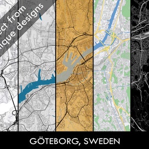 GÖTEBORG Map, City Poster, Croatia, Göteborg karta, Map of Göteborg, Digital Download, Ready for Print, Gift, Wall Art, Goteborg city plan
