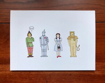 Sentimental Wizard of Oz Miss you PostcardGreeting Card Dorothy and Scarecrow Thinking of You